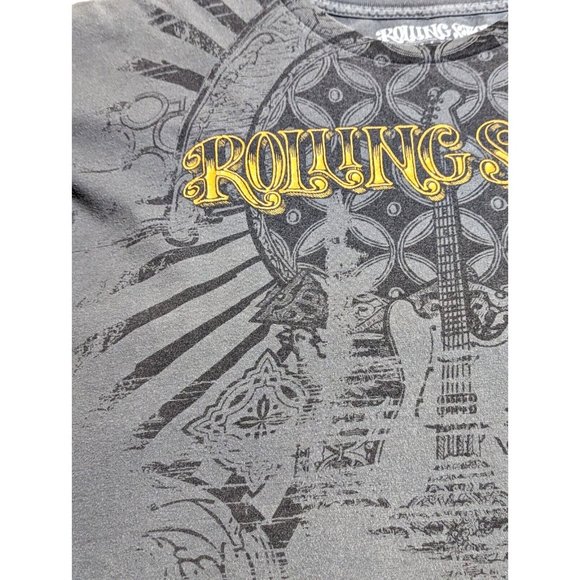 Rolling Stone Collection Shirt Mens Extra Large XL Gray Guitar Art Spell Out - Picture 4 of 11